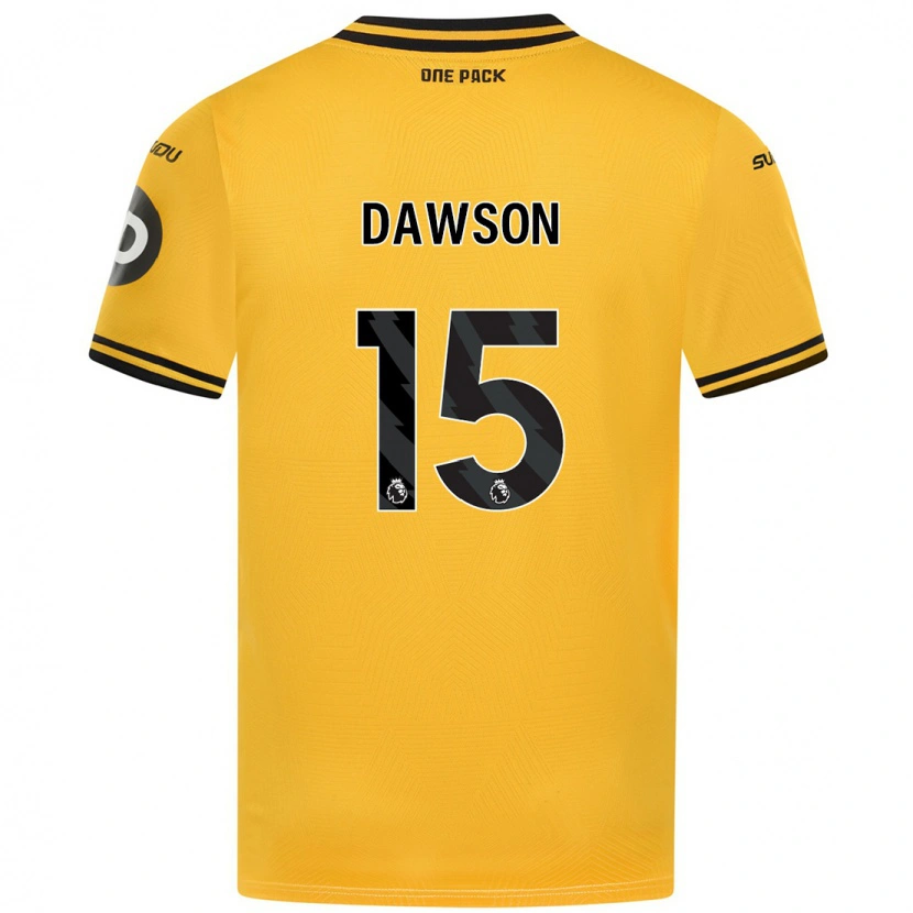 Danxen Kvinder Craig Dawson #15 Gul Hjemmebane Spillertrøjer 2024/25 Trøje T-Shirt