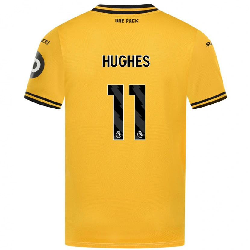 Danxen Kvinder Amber Hughes #11 Gul Hjemmebane Spillertrøjer 2024/25 Trøje T-Shirt