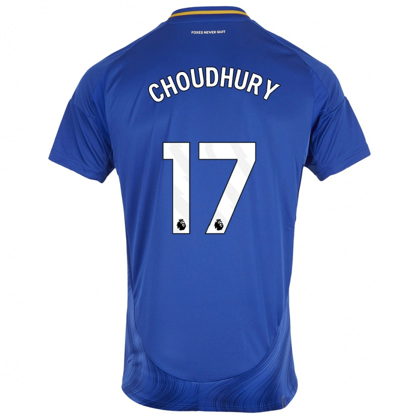 Danxen Kvinder Hamza Choudhury #17 Blå Hvid Hjemmebane Spillertrøjer 2024/25 Trøje T-Shirt