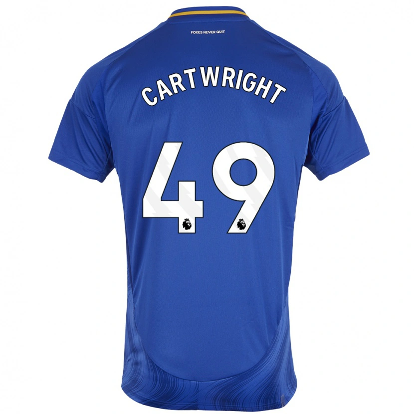 Danxen Kvinder Henry Cartwright #49 Blå Hvid Hjemmebane Spillertrøjer 2024/25 Trøje T-Shirt