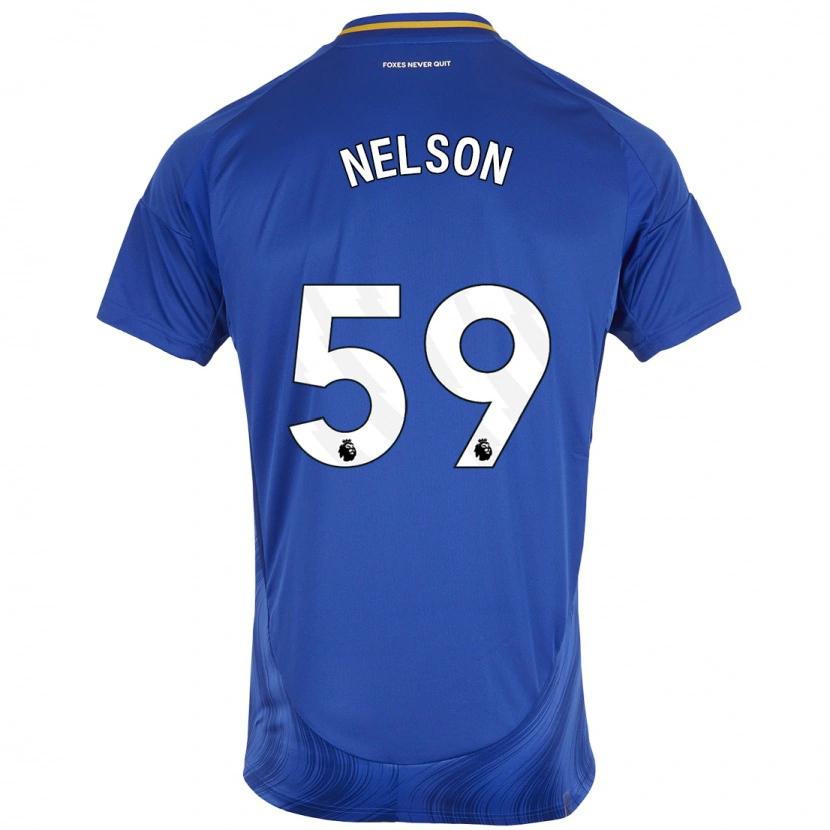 Danxen Kvinder Ronny Nelson #59 Blå Hvid Hjemmebane Spillertrøjer 2024/25 Trøje T-Shirt