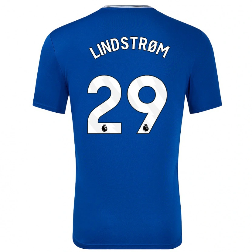 Danxen Kvinder Jesper Lindstrøm #29 Blå Med Hjemmebane Spillertrøjer 2024/25 Trøje T-Shirt