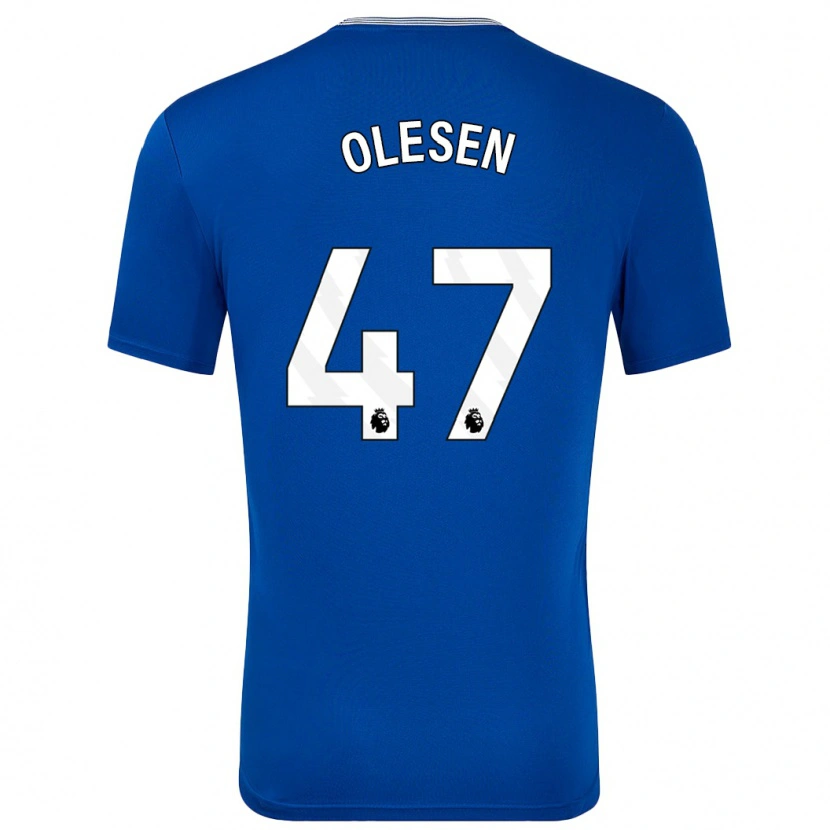 Danxen Kvinder Karoline Olesen #47 Blå Med Hjemmebane Spillertrøjer 2024/25 Trøje T-Shirt