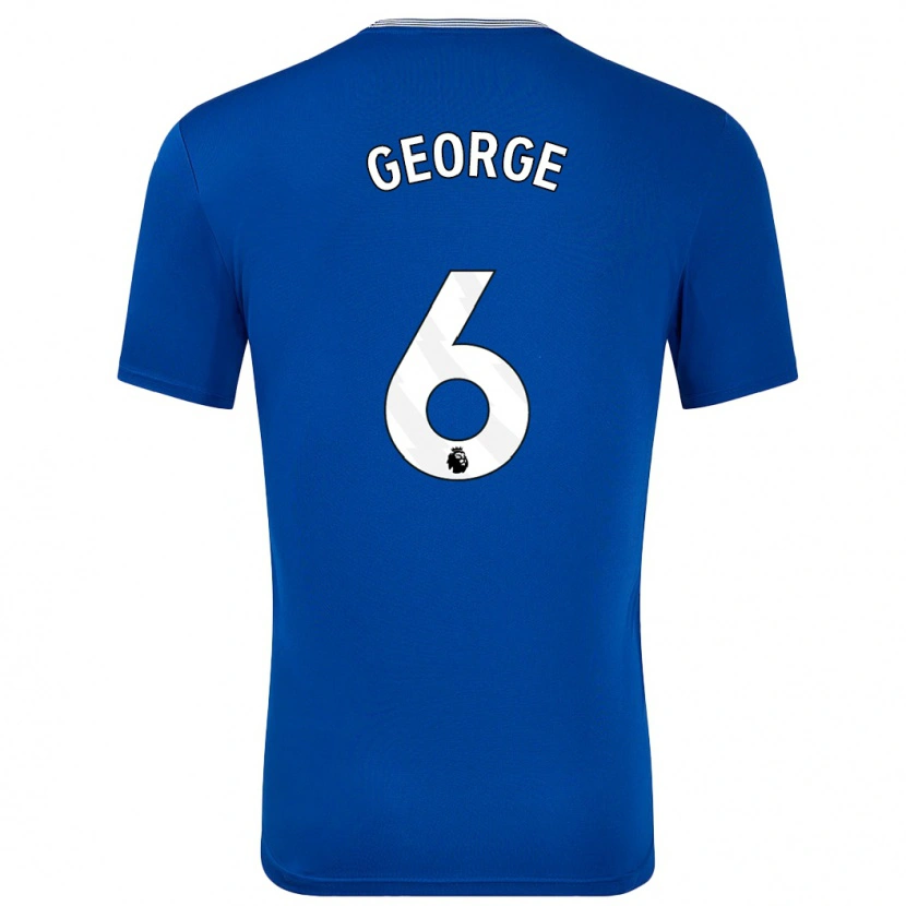 Danxen Kvinder Gabrielle George #6 Blå Med Hjemmebane Spillertrøjer 2024/25 Trøje T-Shirt
