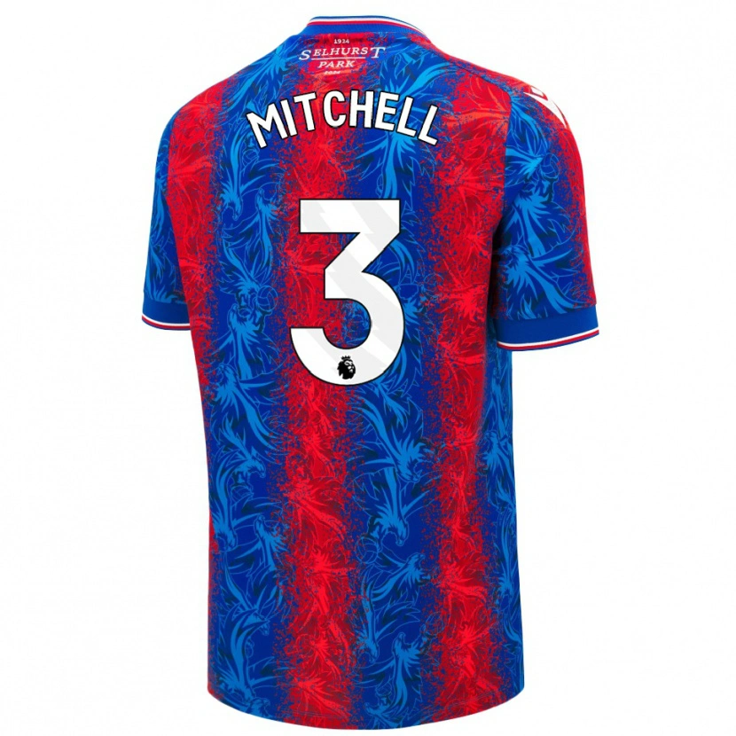 Danxen Kvinder Tyrick Mitchell #3 Røde Blå Striber Hjemmebane Spillertrøjer 2024/25 Trøje T-Shirt