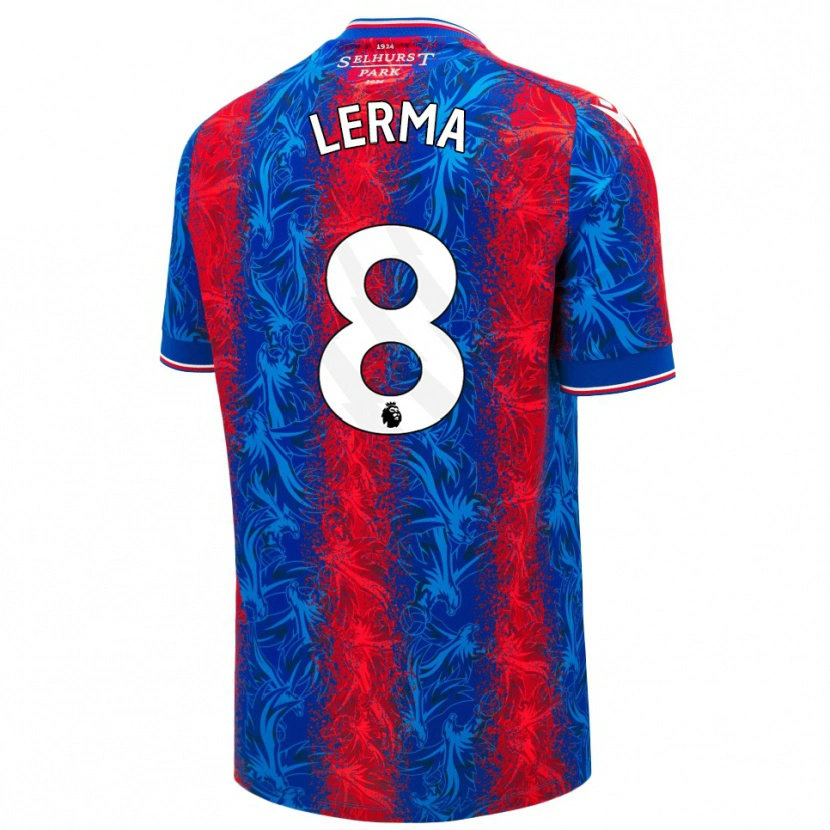 Danxen Kvinder Jefferson Lerma #8 Røde Blå Striber Hjemmebane Spillertrøjer 2024/25 Trøje T-Shirt