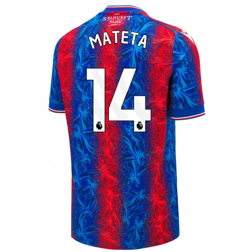 Danxen Kvinder Jean-Philippe Mateta #14 Røde Blå Striber Hjemmebane Spillertrøjer 2024/25 Trøje T-Shirt