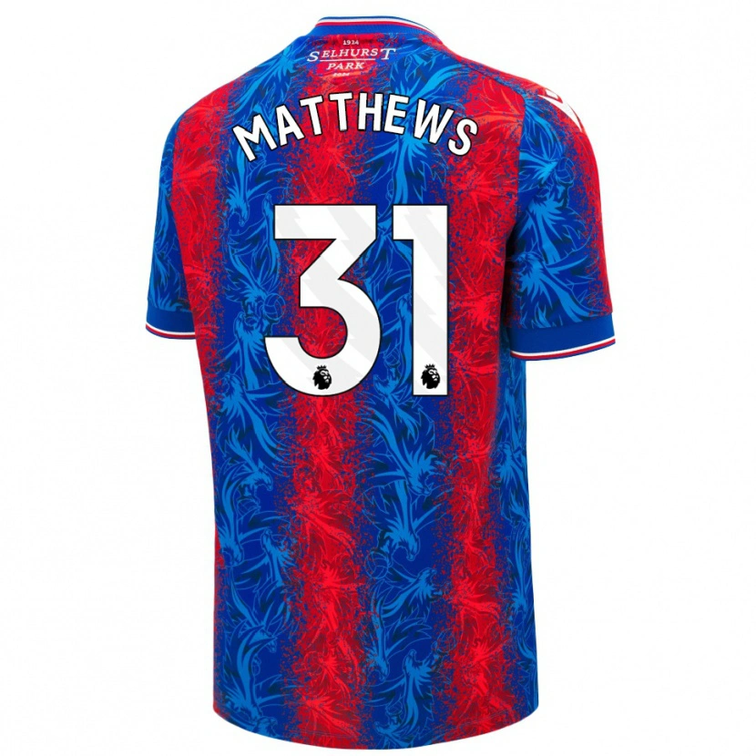 Danxen Kvinder Remi Matthews #31 Røde Blå Striber Hjemmebane Spillertrøjer 2024/25 Trøje T-Shirt