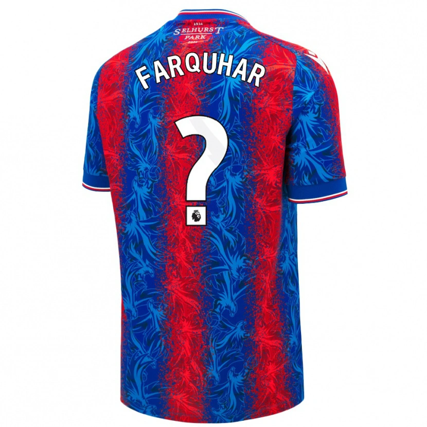Danxen Kvinder Craig Farquhar #0 Røde Blå Striber Hjemmebane Spillertrøjer 2024/25 Trøje T-Shirt