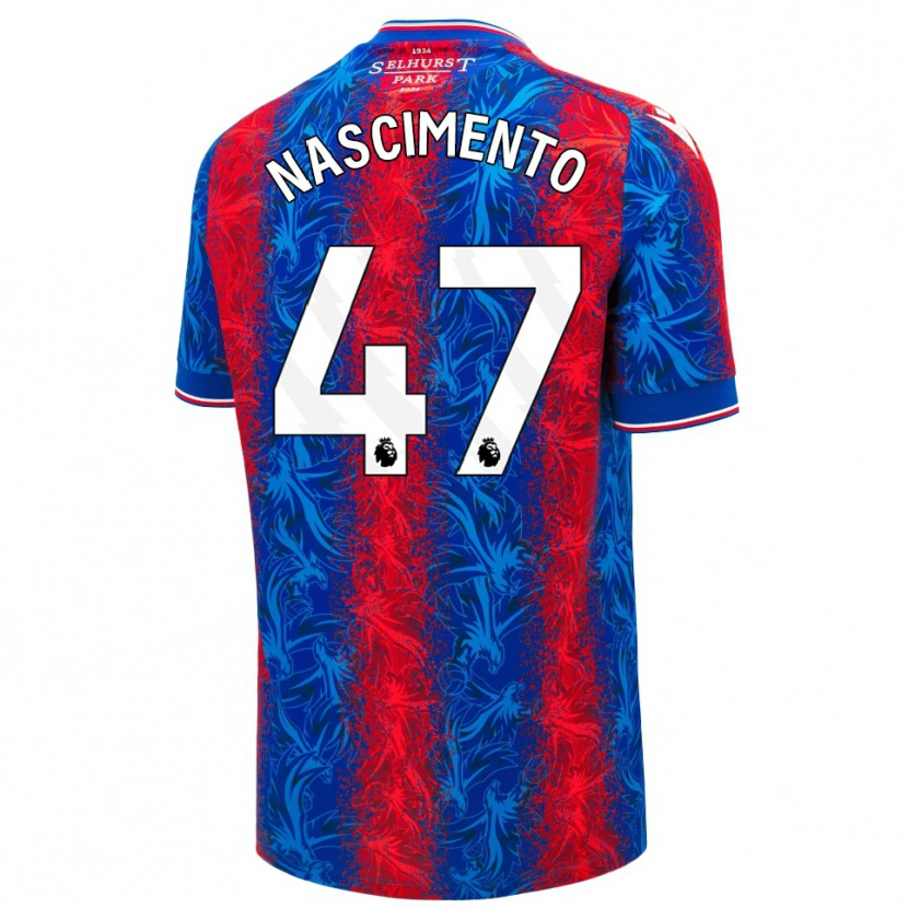 Danxen Kvinder Adler Nascimento #47 Røde Blå Striber Hjemmebane Spillertrøjer 2024/25 Trøje T-Shirt