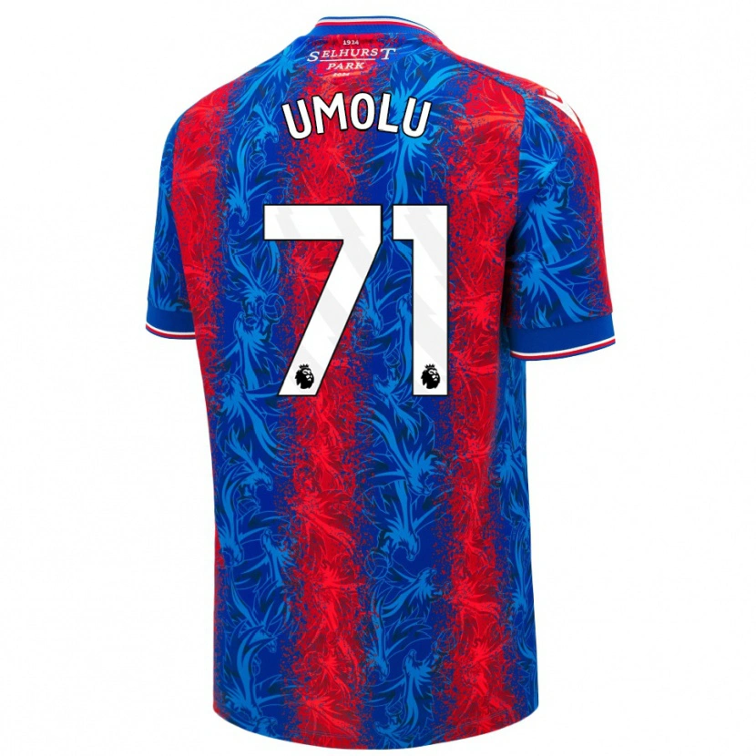 Danxen Kvinder Jemiah Umolu #71 Røde Blå Striber Hjemmebane Spillertrøjer 2024/25 Trøje T-Shirt
