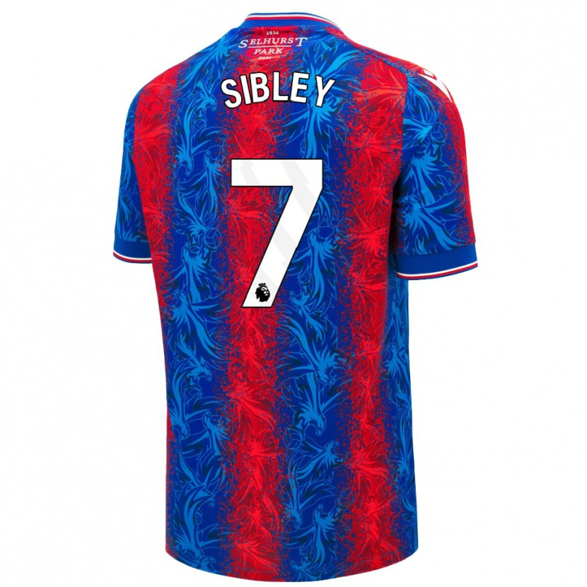 Danxen Kvinder Isabella Sibley #7 Røde Blå Striber Hjemmebane Spillertrøjer 2024/25 Trøje T-Shirt