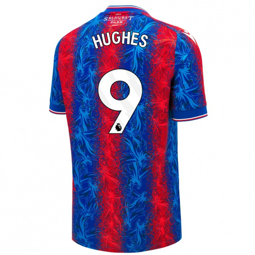 Danxen Kvinder Elise Hughes #9 Røde Blå Striber Hjemmebane Spillertrøjer 2024/25 Trøje T-Shirt