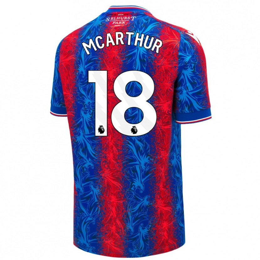 Danxen Kvinder James Mcarthur #18 Røde Blå Striber Hjemmebane Spillertrøjer 2024/25 Trøje T-Shirt