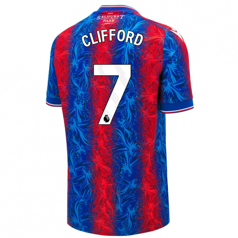 Danxen Kvinder Charley Clifford #7 Røde Blå Striber Hjemmebane Spillertrøjer 2024/25 Trøje T-Shirt
