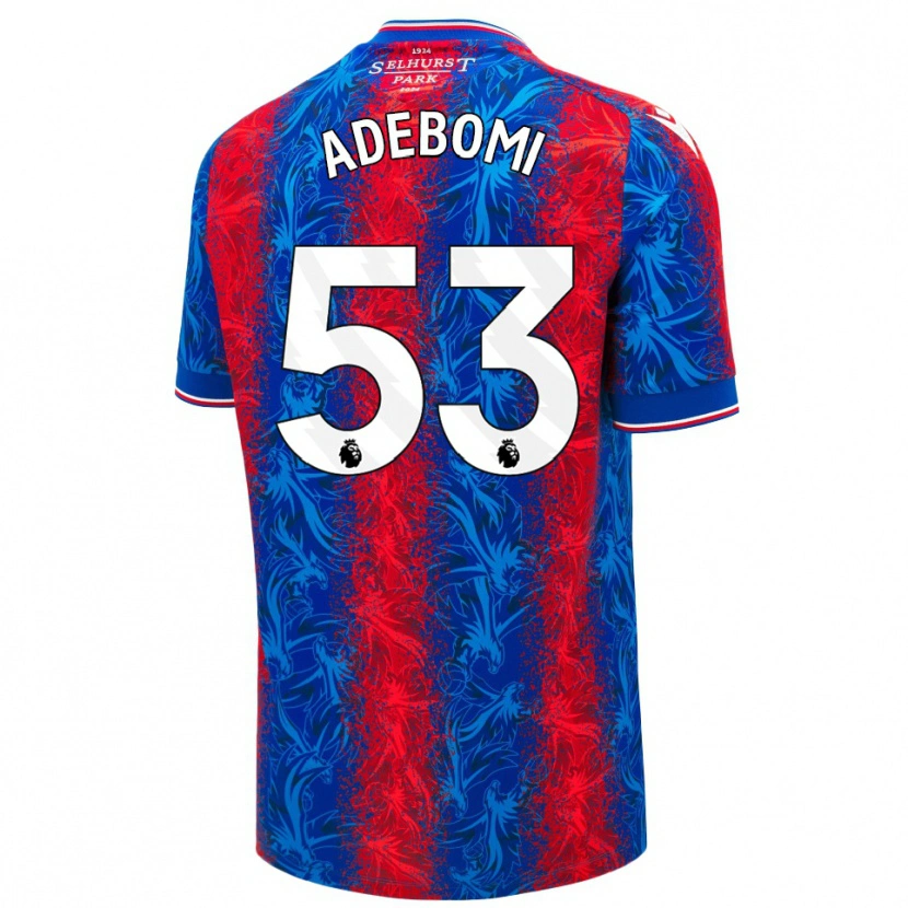 Danxen Kvinder Ademola Ola Adebomi #53 Røde Blå Striber Hjemmebane Spillertrøjer 2024/25 Trøje T-Shirt