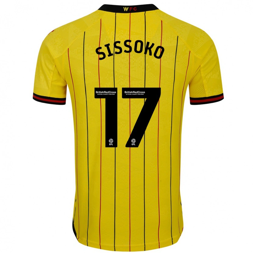 Danxen Kvinder Moussa Sissoko #17 Gul Sort Hjemmebane Spillertrøjer 2024/25 Trøje T-Shirt