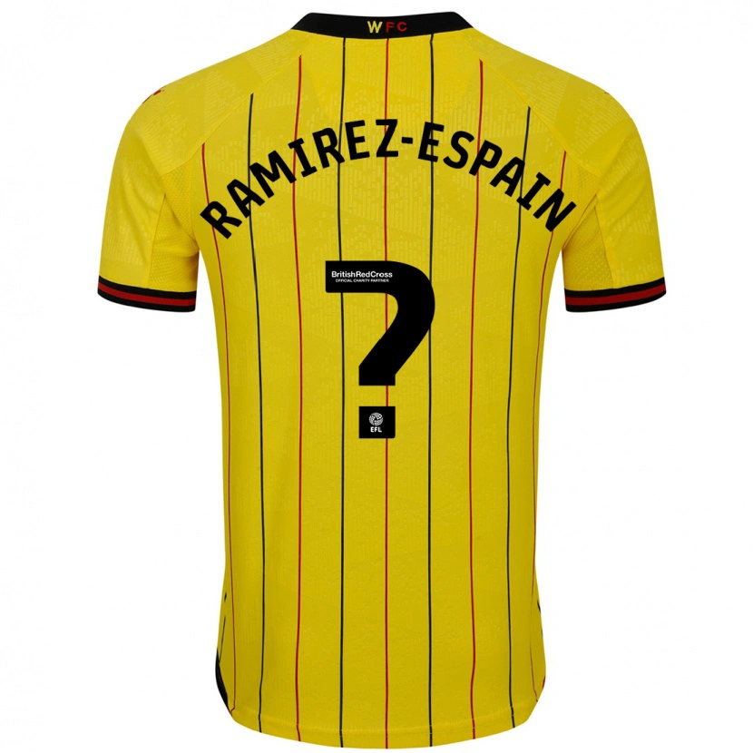 Danxen Kvinder Leo Ramirez-Espain #0 Gul Sort Hjemmebane Spillertrøjer 2024/25 Trøje T-Shirt