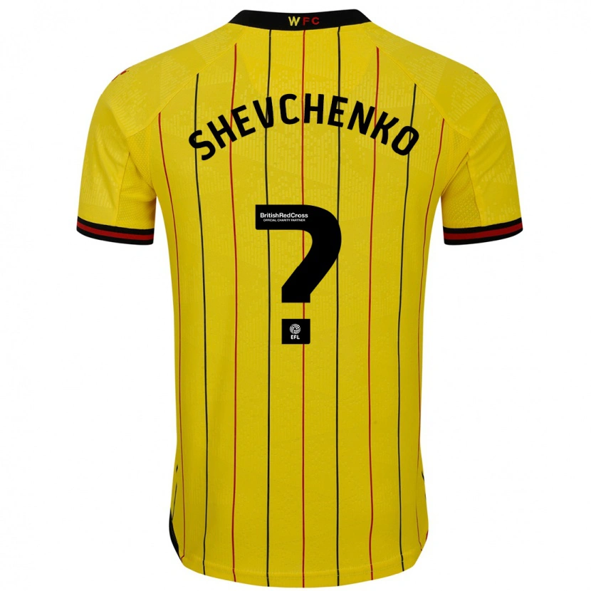 Danxen Kvinder Kristian Shevchenko #0 Gul Sort Hjemmebane Spillertrøjer 2024/25 Trøje T-Shirt