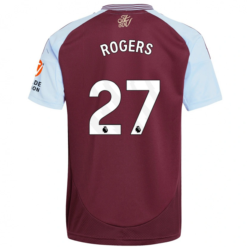 Danxen Kvinder Morgan Rogers #27 Burgund Himmelblå Hjemmebane Spillertrøjer 2024/25 Trøje T-Shirt