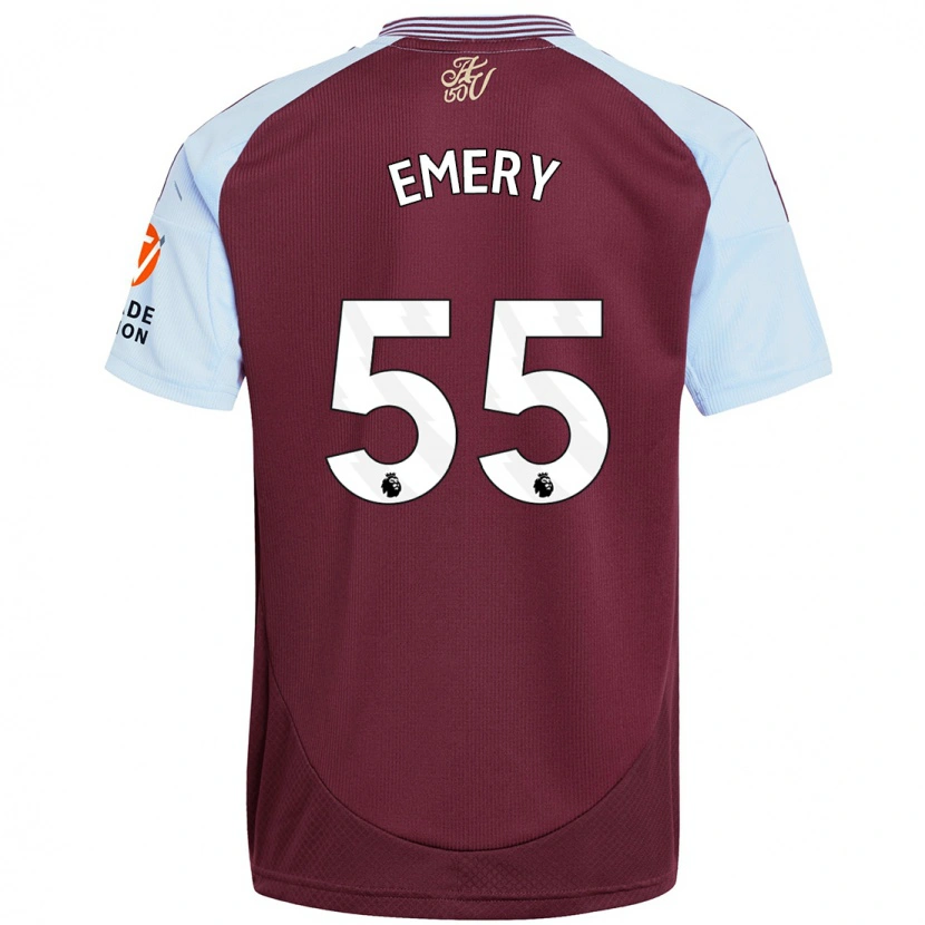 Danxen Kvinder Lander Emery #55 Burgund Himmelblå Hjemmebane Spillertrøjer 2024/25 Trøje T-Shirt
