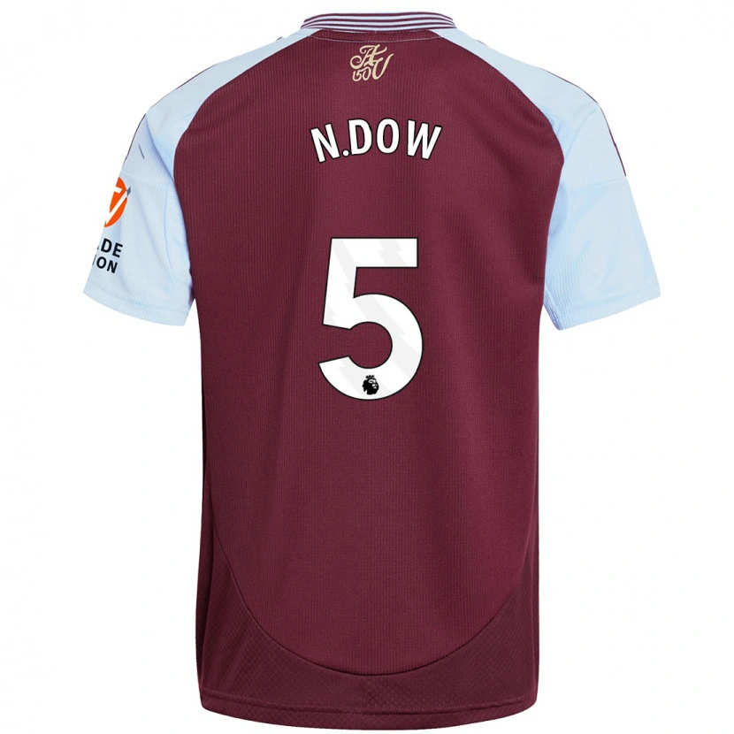 Danxen Kvinder Elisha N'dow #5 Burgund Himmelblå Hjemmebane Spillertrøjer 2024/25 Trøje T-Shirt