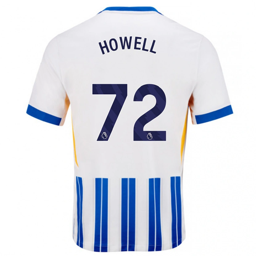 Danxen Kvinder Harry Howell #72 Hvide Blå Nålestriber Hjemmebane Spillertrøjer 2024/25 Trøje T-Shirt