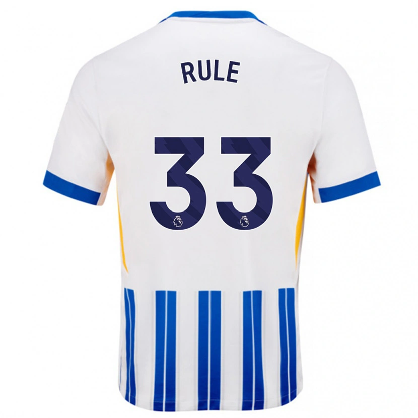 Danxen Kvinder Charlize Rule #33 Hvide Blå Nålestriber Hjemmebane Spillertrøjer 2024/25 Trøje T-Shirt
