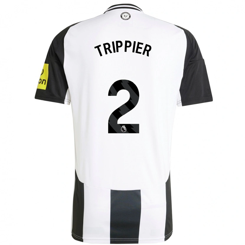 Danxen Kvinder Kieran Trippier #2 Hvid Sort Hjemmebane Spillertrøjer 2024/25 Trøje T-Shirt