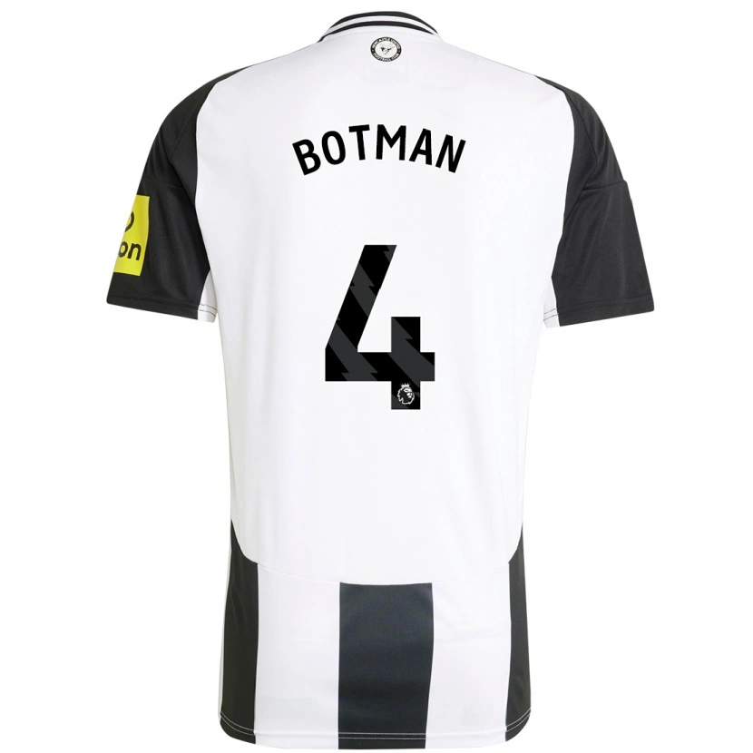 Danxen Kvinder Sven Botman #4 Hvid Sort Hjemmebane Spillertrøjer 2024/25 Trøje T-Shirt
