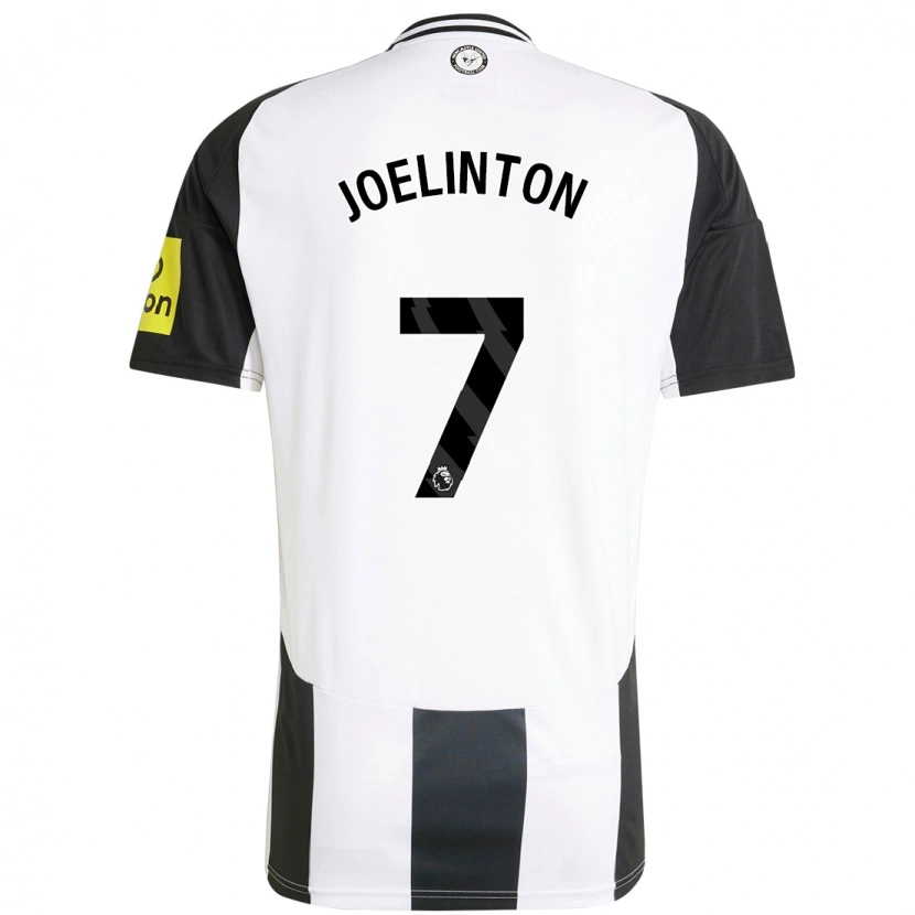 Danxen Kvinder Joelinton #7 Hvid Sort Hjemmebane Spillertrøjer 2024/25 Trøje T-Shirt