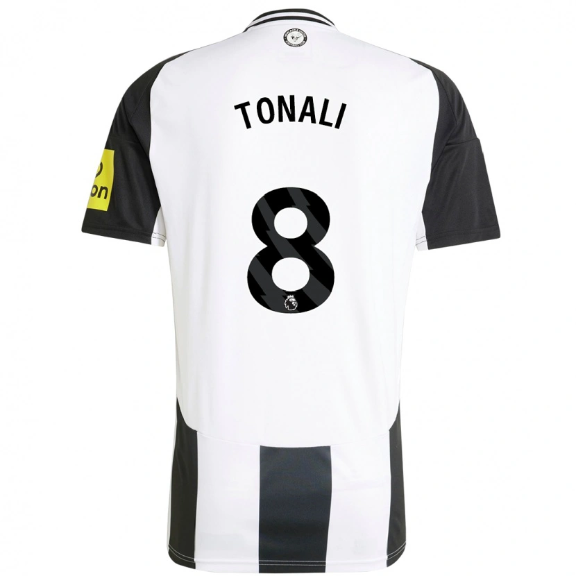 Danxen Kvinder Sandro Tonali #8 Hvid Sort Hjemmebane Spillertrøjer 2024/25 Trøje T-Shirt