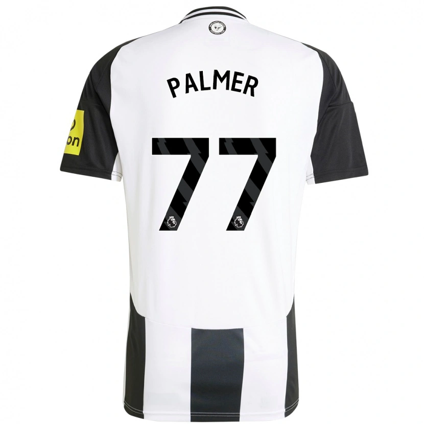 Danxen Kvinder Darren Palmer #77 Hvid Sort Hjemmebane Spillertrøjer 2024/25 Trøje T-Shirt
