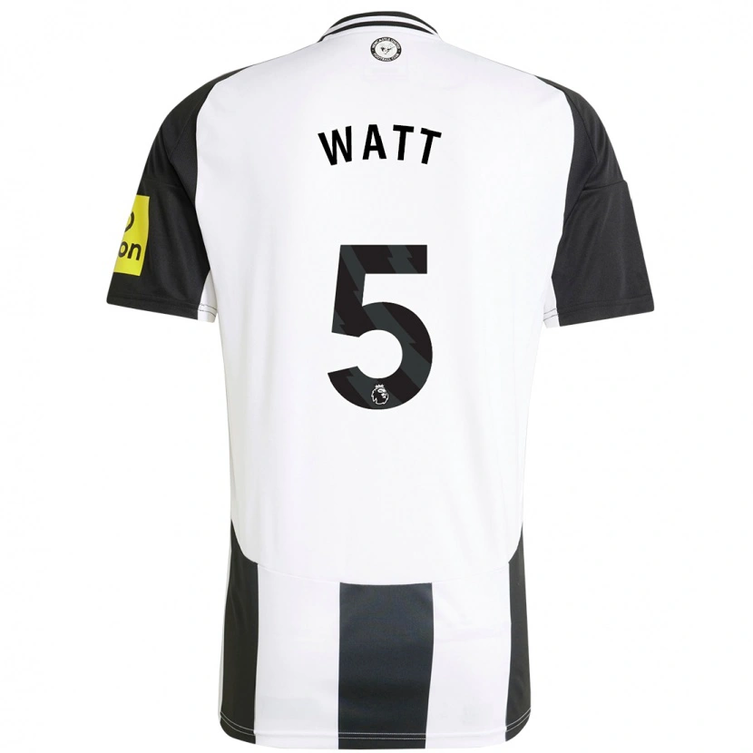 Danxen Kvinder Olivia Watt #5 Hvid Sort Hjemmebane Spillertrøjer 2024/25 Trøje T-Shirt
