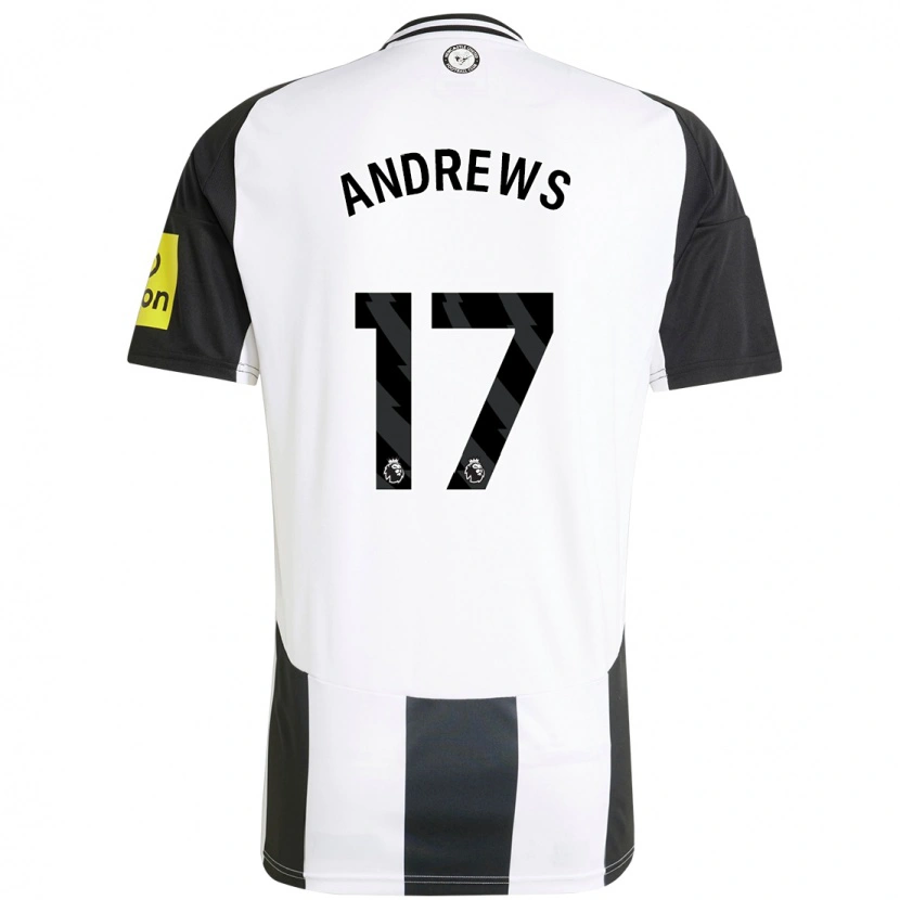 Danxen Kvinder Amy Andrews #17 Hvid Sort Hjemmebane Spillertrøjer 2024/25 Trøje T-Shirt