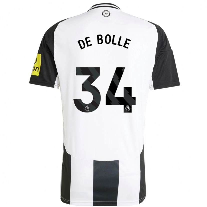 Danxen Kvinder Lucas De Bolle #34 Hvid Sort Hjemmebane Spillertrøjer 2024/25 Trøje T-Shirt