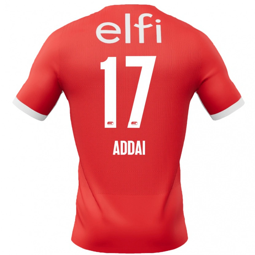 Danxen Kvinder Jayden Addai #17 Rød Hvid Hjemmebane Spillertrøjer 2024/25 Trøje T-Shirt
