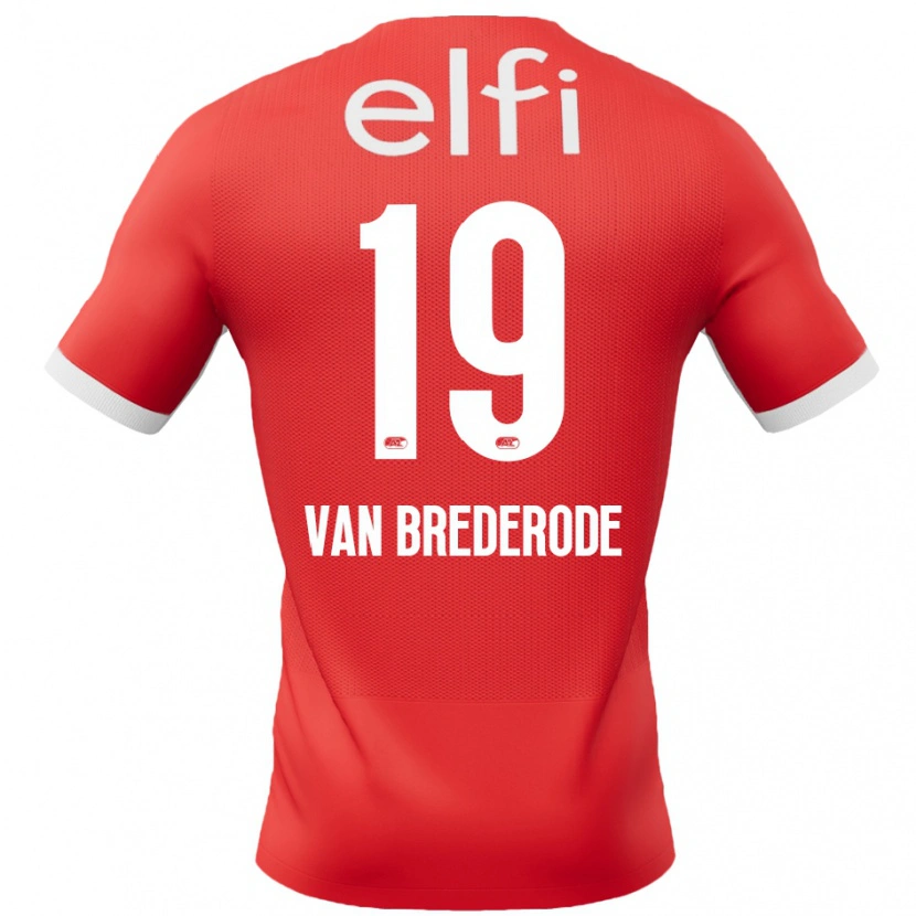 Danxen Kvinder Myron Van Brederode #19 Rød Hvid Hjemmebane Spillertrøjer 2024/25 Trøje T-Shirt