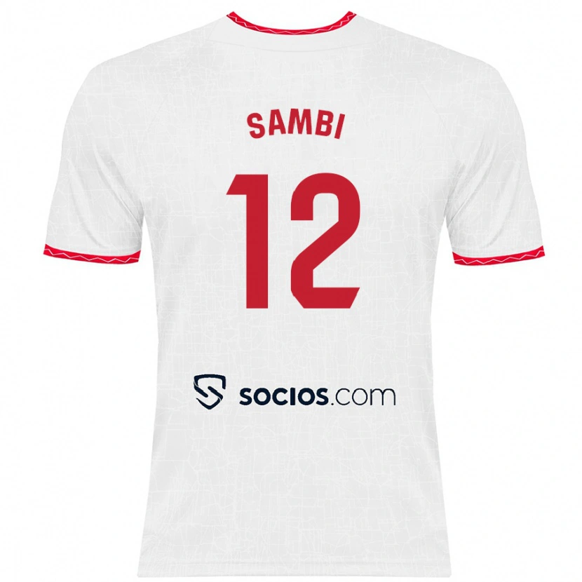 Danxen Kvinder Albert Sambi Lokonga #12 Hvid Rød Hjemmebane Spillertrøjer 2024/25 Trøje T-Shirt