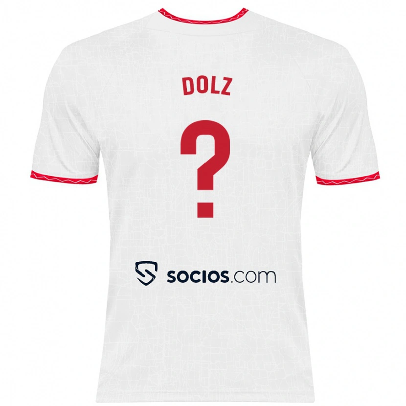 Danxen Kvinder Marc Dolz #0 Hvid Rød Hjemmebane Spillertrøjer 2024/25 Trøje T-Shirt