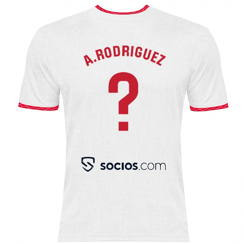 Danxen Kvinder Ángel Rodríguez #0 Hvid Rød Hjemmebane Spillertrøjer 2024/25 Trøje T-Shirt