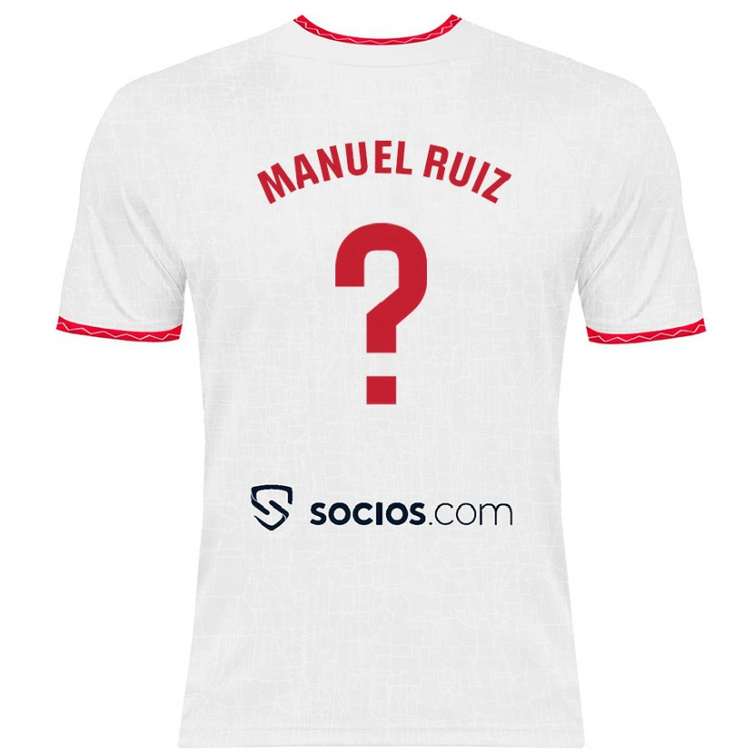 Danxen Kvinder José Manuel Ruiz #0 Hvid Rød Hjemmebane Spillertrøjer 2024/25 Trøje T-Shirt