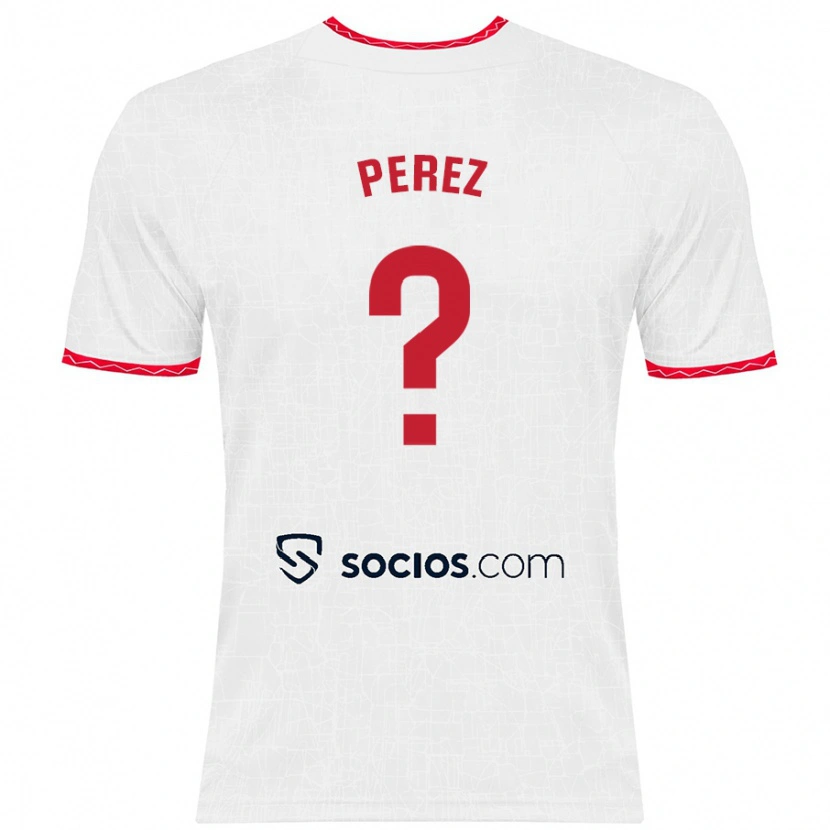 Danxen Kvinder Adrián Pérez #0 Hvid Rød Hjemmebane Spillertrøjer 2024/25 Trøje T-Shirt
