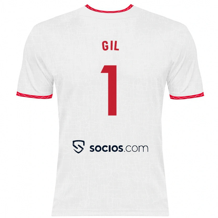 Danxen Kvinder David Gil #1 Hvid Rød Hjemmebane Spillertrøjer 2024/25 Trøje T-Shirt