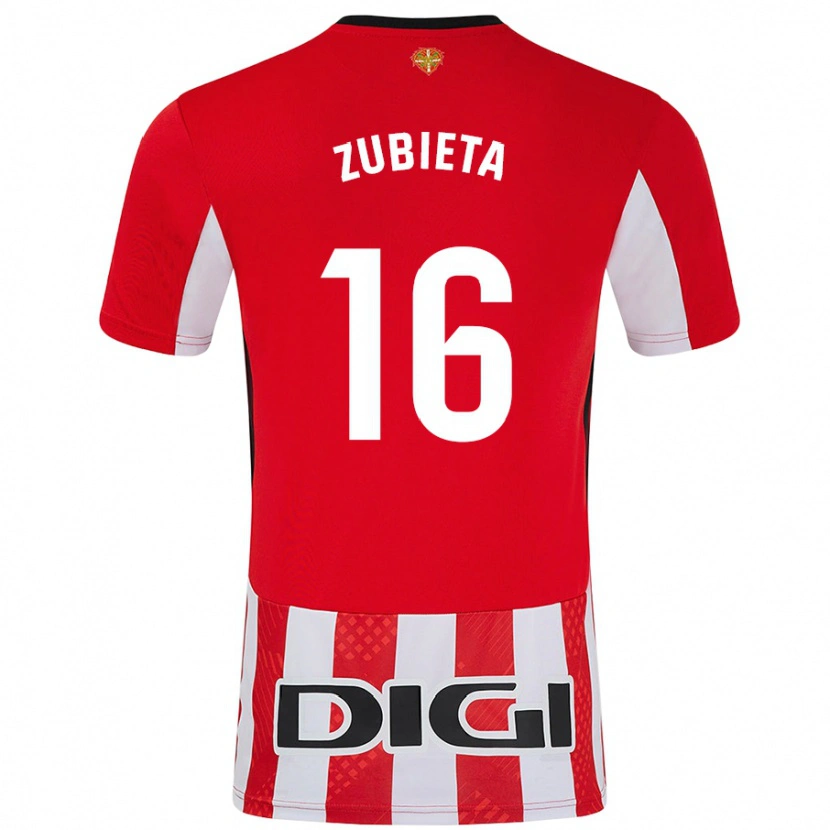 Danxen Kvinder Maite Zubieta #16 Rød Hvid Hjemmebane Spillertrøjer 2024/25 Trøje T-Shirt