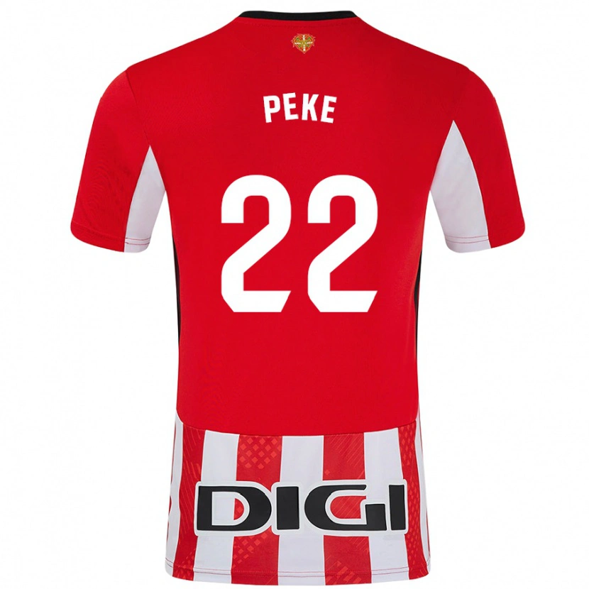 Danxen Kvinder Ainize Barea Nuñez #22 Rød Hvid Hjemmebane Spillertrøjer 2024/25 Trøje T-Shirt