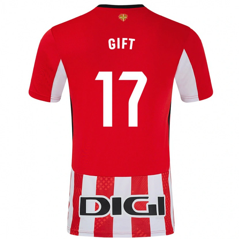 Danxen Kvinder Elijah Gift #17 Rød Hvid Hjemmebane Spillertrøjer 2024/25 Trøje T-Shirt