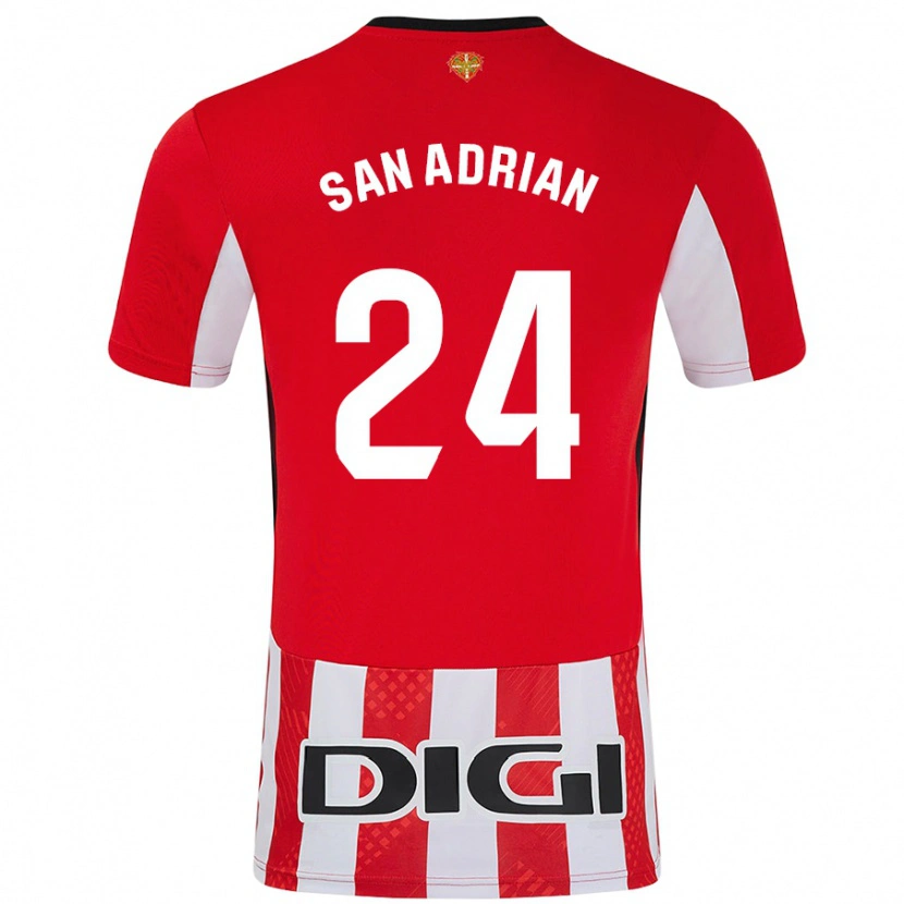 Danxen Kvinder Marta San Adrián Rocandio #24 Rød Hvid Hjemmebane Spillertrøjer 2024/25 Trøje T-Shirt