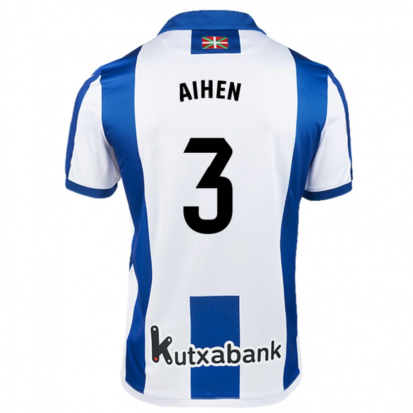 Danxen Kvinder Aihen Muñoz #3 Hvid Blå Hjemmebane Spillertrøjer 2024/25 Trøje T-Shirt