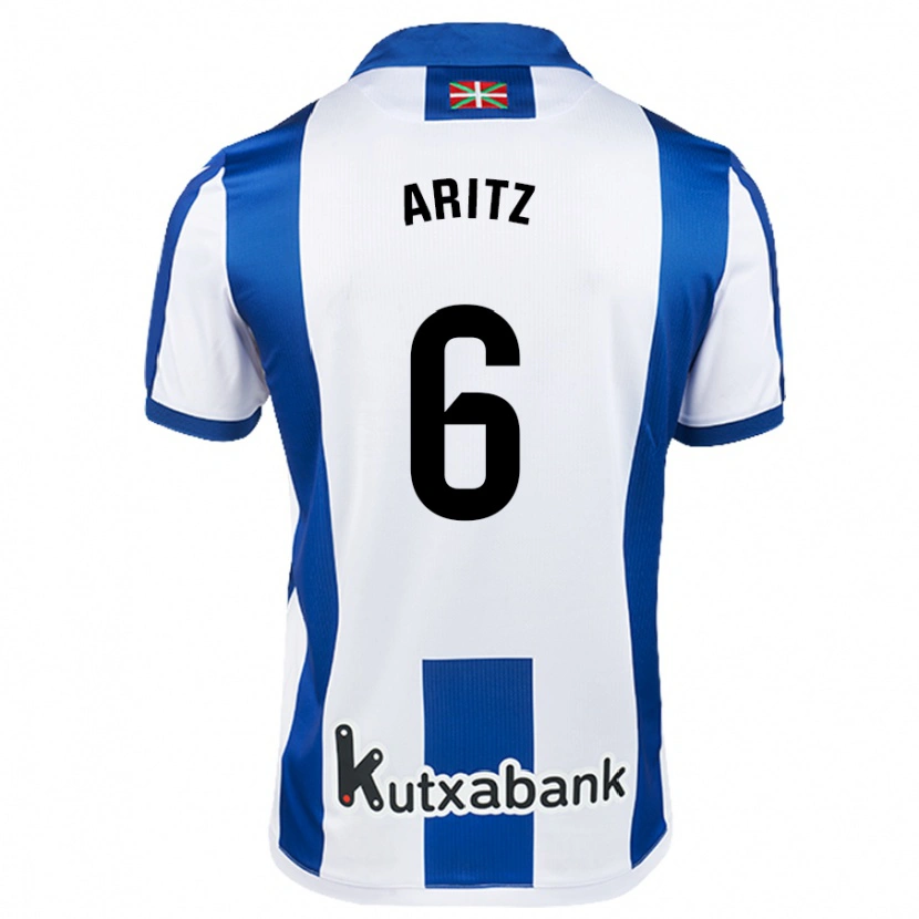 Danxen Kvinder Aritz Elustondo #6 Hvid Blå Hjemmebane Spillertrøjer 2024/25 Trøje T-Shirt